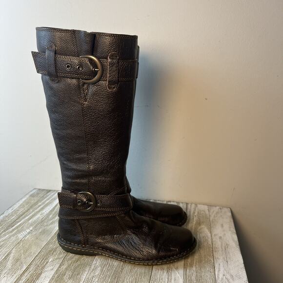 Boc Born Boots Womens 6 M Oliver Tall Riding Brown Leather Knee-Hi Casual - Picture 7 of 15